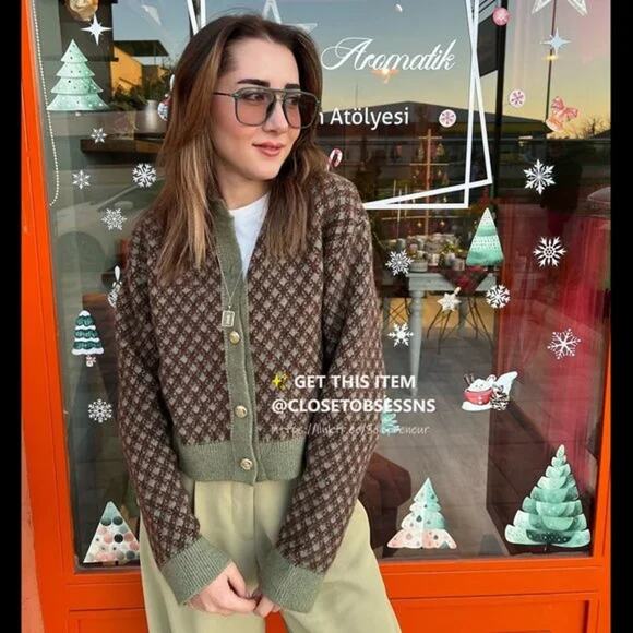 ZARA Rare Wool-Blend Knit Cardigan NWT – Gold Button Jacket – Size L - Picture 7 of 16